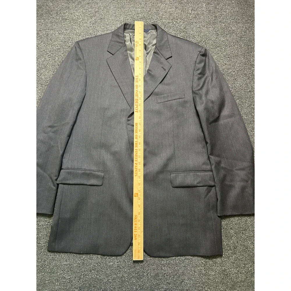 Burberry London Suit Charcoal Gray Mens 46L 40x30 Wool Two Button Pleated‎ Cuff